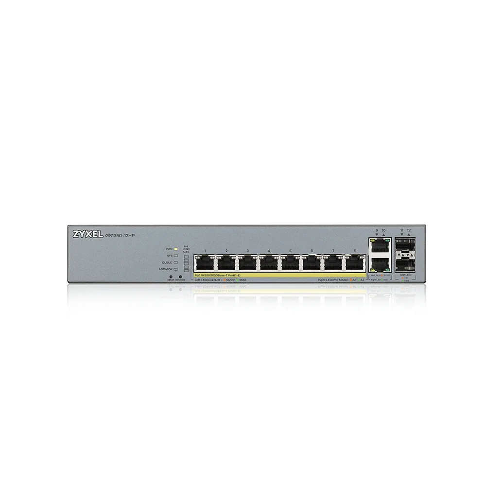 Zyxel GS1350-12HP-EU0101F Netzwerk-Switch Managed L2 Gigabit Ethernet (10/100/1000) Power over Ethernet (PoE) Grau – Bild 2