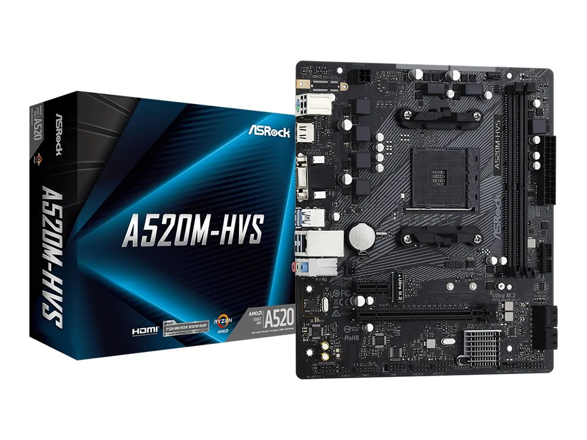 ASRock A520M-HVS                 AM4 mATX VGA/HDMI      DDR4