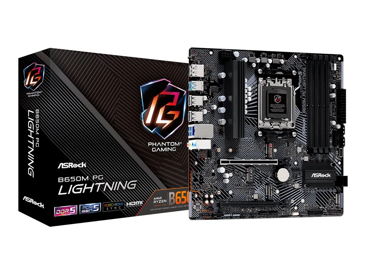 ASRock B650M PG Lightning        AM5 mATX HDMI/DP       DDR5