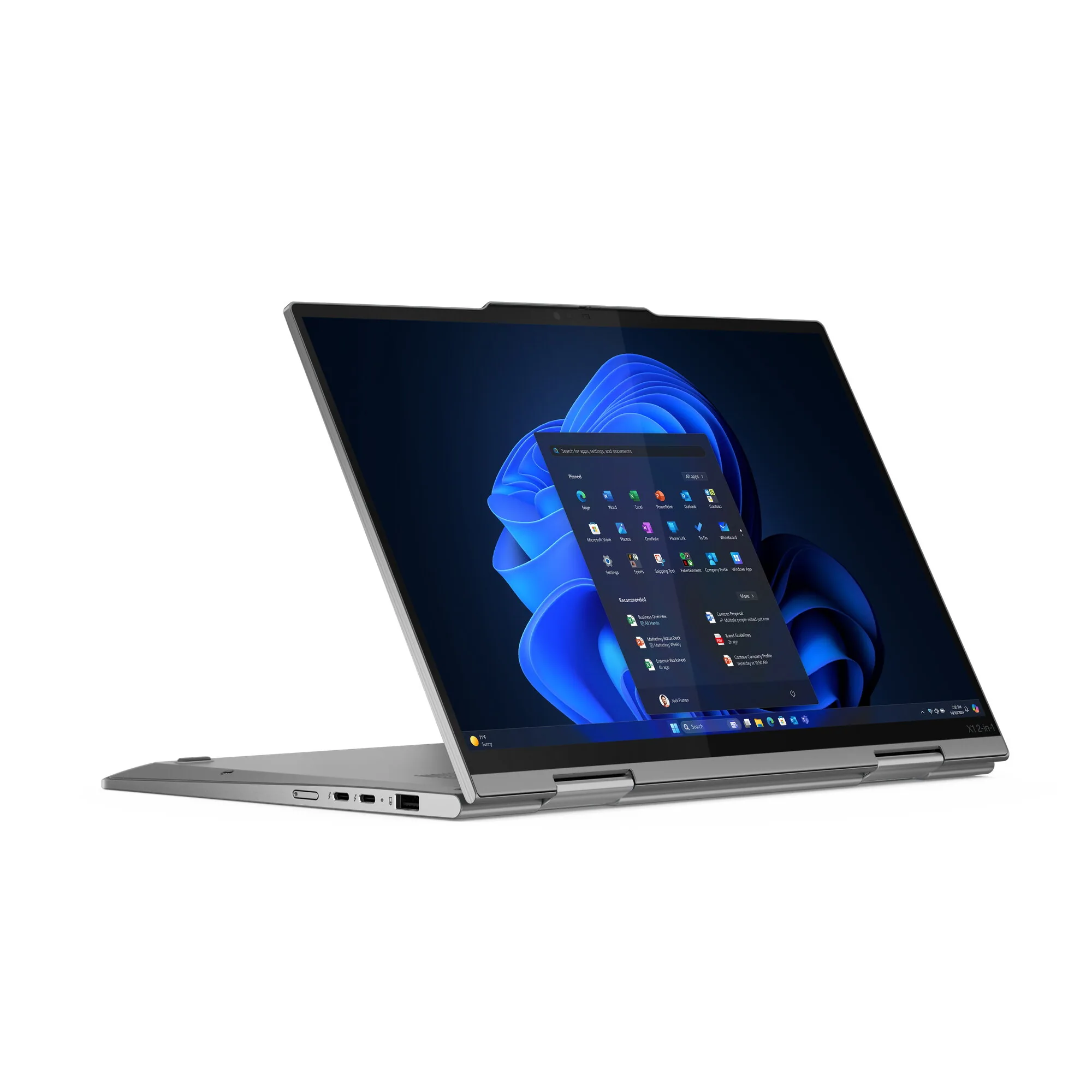 Lenovo ThinkPad X1 2-in-1 Gen 10 Aura Edition Copilot+ PC Intel Core Ultra 7 258V Hybrid (2-in-1) 35,6 cm (14") Touchscreen WUXGA 32 GB LPDDR5x-SDRAM 1 TB SSD Wi-Fi 7 (802.11be) Windows 11 Pro Grau Deutsch – Bild 2