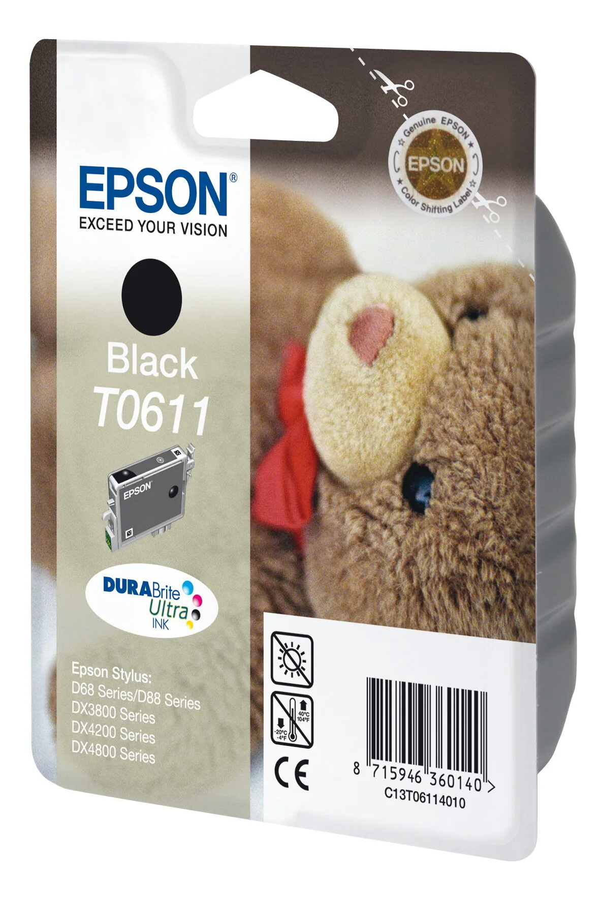 Epson Teddybear Singlepack Black T0611 DURABrite Ultra Ink – Bild 2