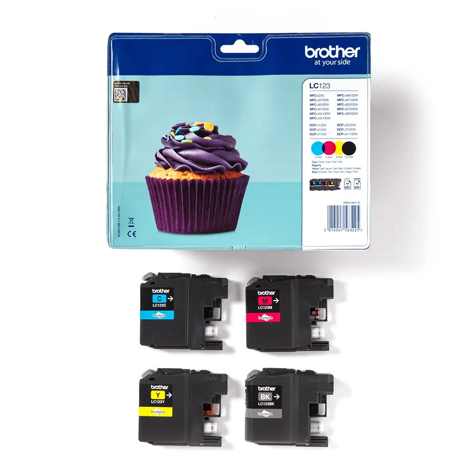 Brother LC-123VALBP Druckerpatrone 4 Stück(e) Original Schwarz, Cyan, Magenta, Gelb – Bild 1