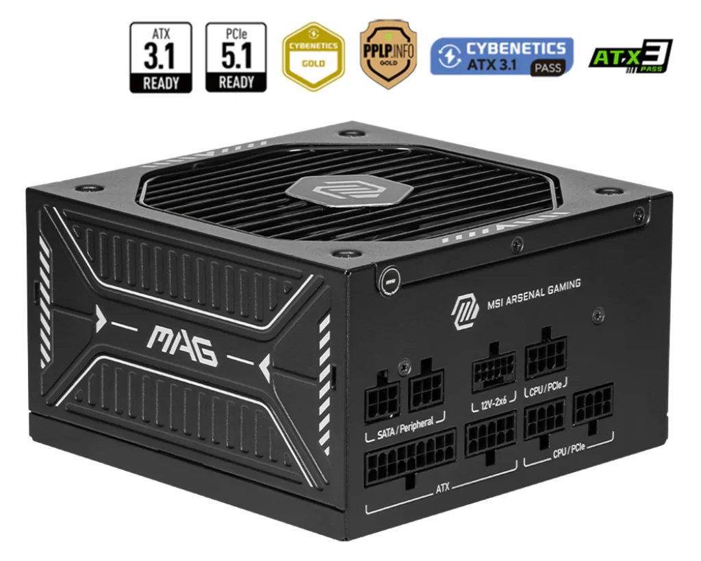 MSI MAG A750GLS PCIE5 Netzteil 750 W 24-pin ATX ATX Schwarz – Bild 4