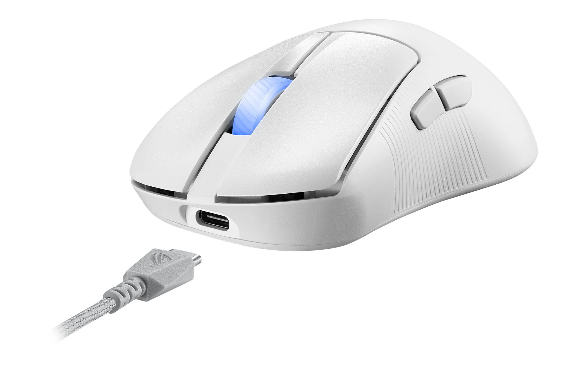 ASUS ROG Keris II Ace Wireless AimPoint White Maus Gaming Rechts RF Wireless + Bluetooth + USB Type-A Optisch 42000 DPI – Bild 7