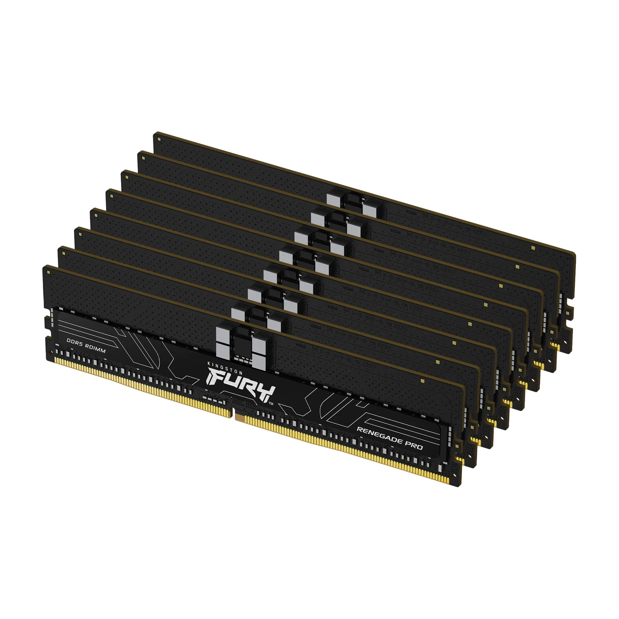 Kingston FURY 128 GB 7200MT/s DDR5 ECC Reg CL38 DIMM (Kit of 8) Renegade Pro Black – Bild 1