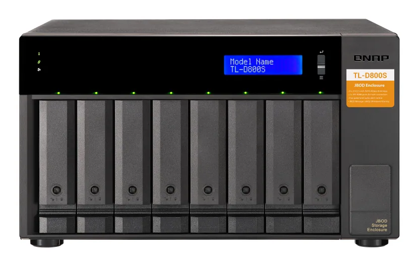 QNAP TL-D800S Speicherlaufwerksgehäuse HDD / SSD-Gehäuse Schwarz, Grau 2.5/3.5" – Bild 1