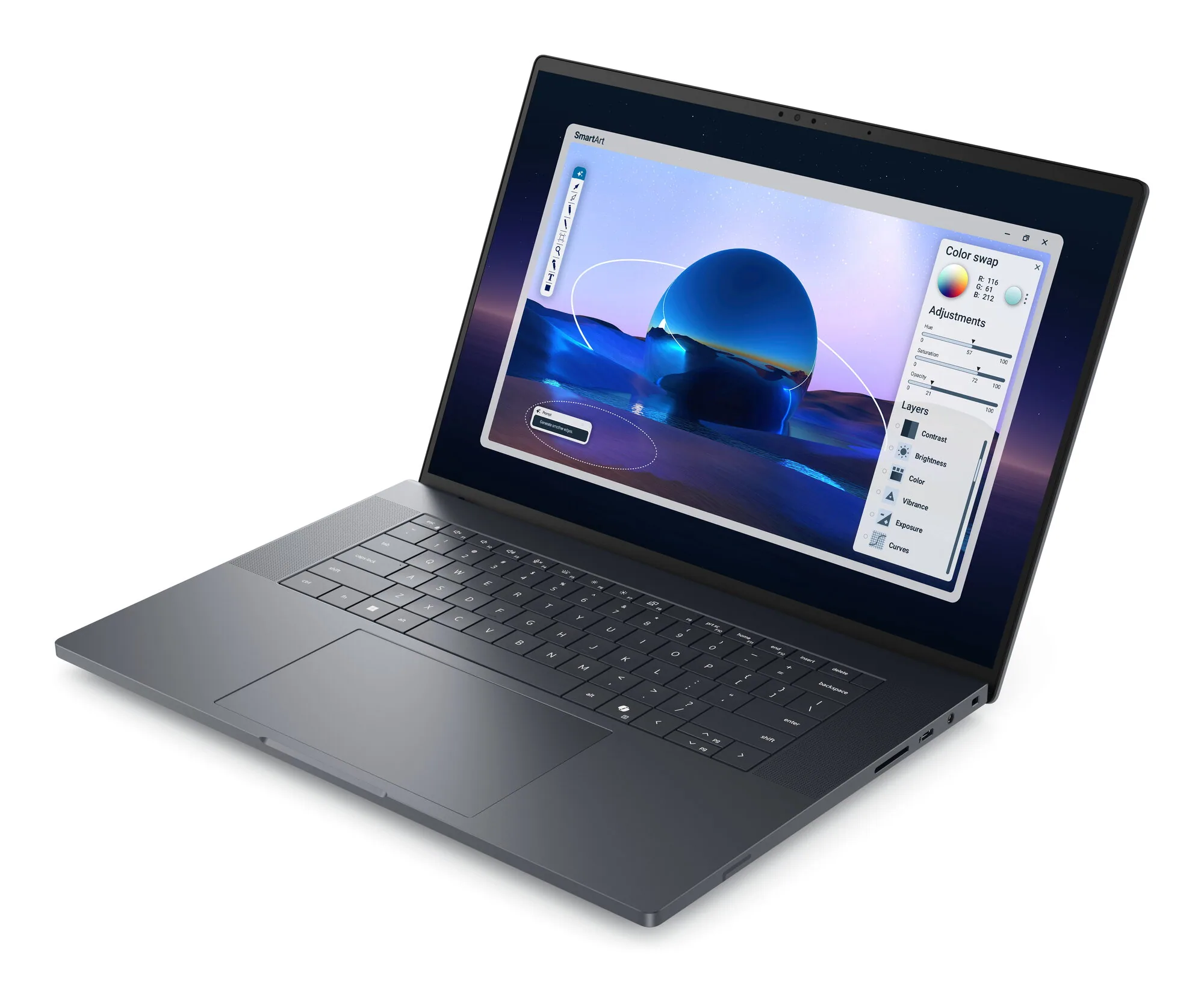 DELL Pro Max 16 Premium MA16250 Intel Core Ultra 9 285H Mobiler Arbeitsplatz 40,6 cm (16") Full HD+ 64 GB LPDDR5x-SDRAM 1 TB SSD NVIDIA RTX PRO 2000 Blackwell Wi-Fi 7 (802.11be) Windows 11 Pro Schwarz Deutsch – Bild 3