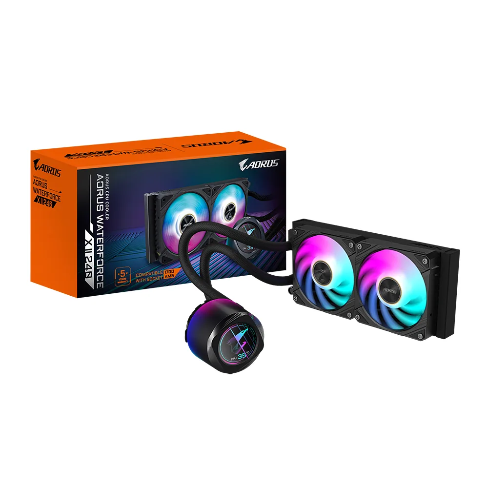 GIGABYTE AORUS WATERFORCE X II 240 AIO Flüssigkeits-CPU-Kühler – Bild 1