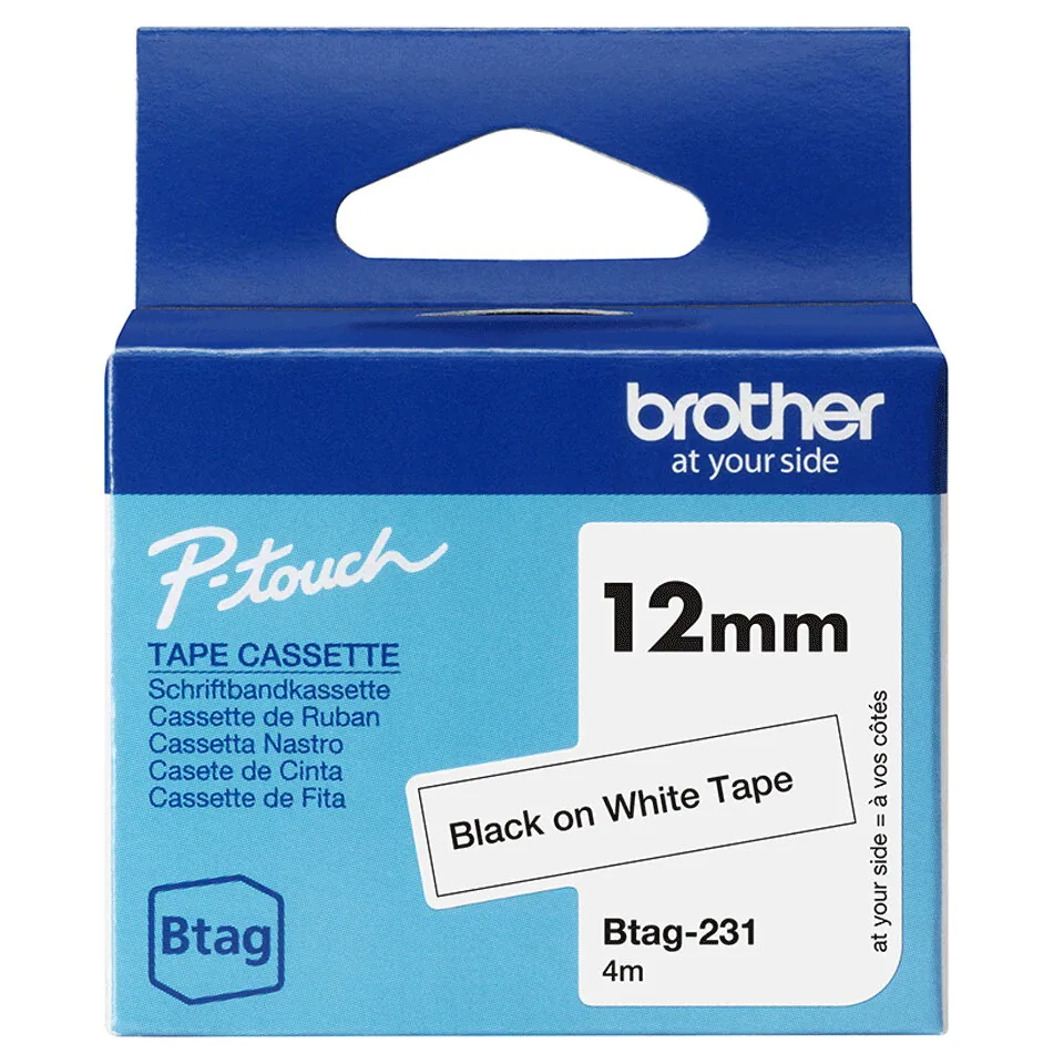Brother BTAG-231 Etiketten erstellendes Band Schwarz auf weiss – Bild 3