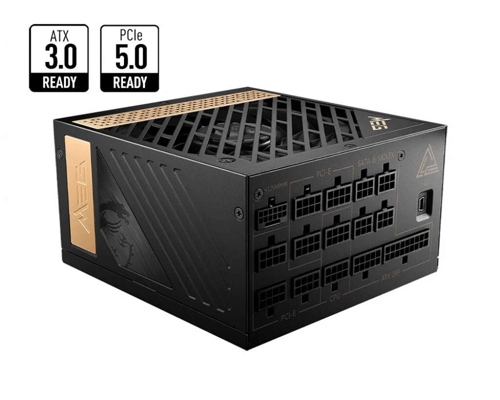 MSI MEG AI1300P PCIE5 Netzteil 1300 W 24-pin ATX ATX Schwarz – Bild 1