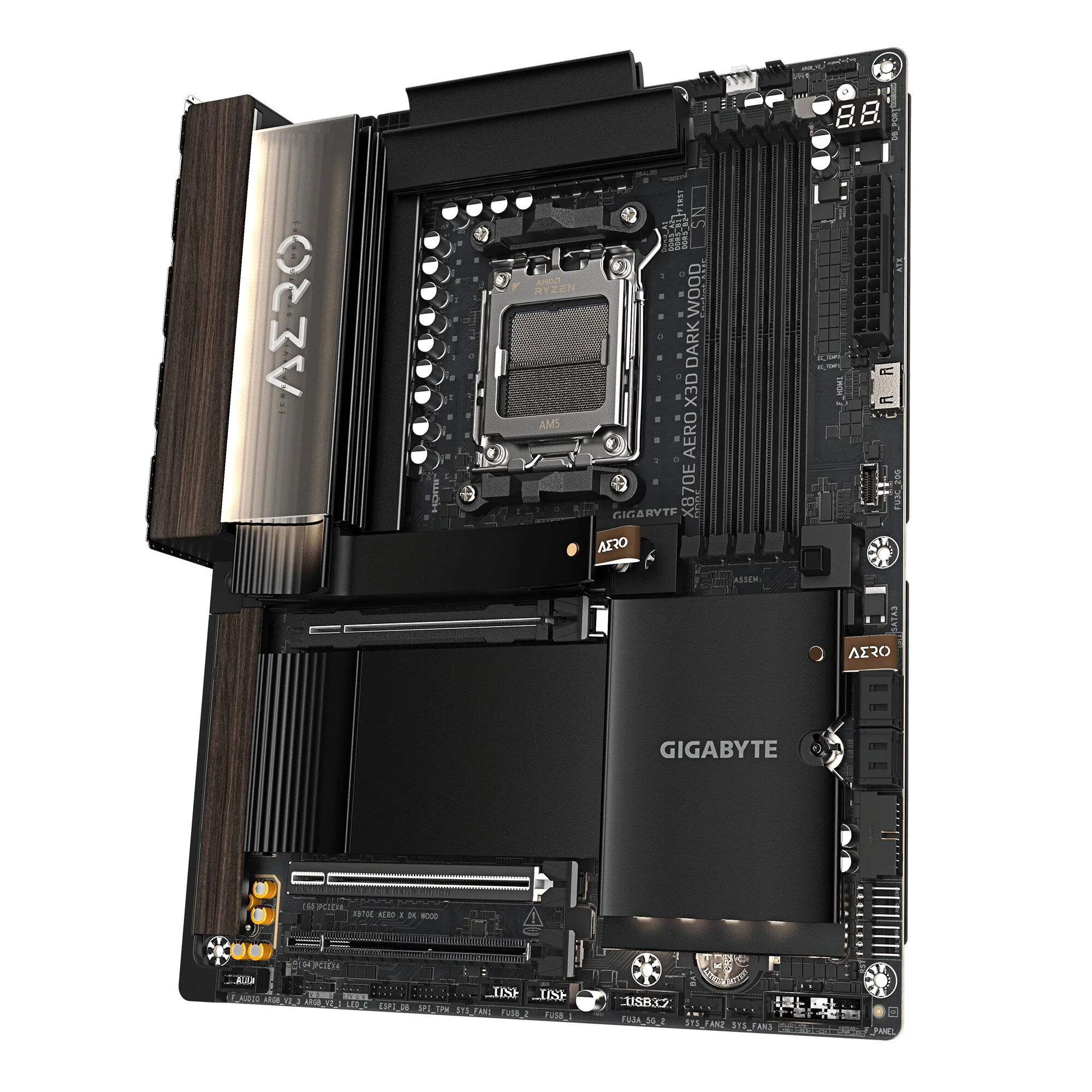 GIGABYTE X870E AERO X3D DARK Wood Mainboard – Bild 4