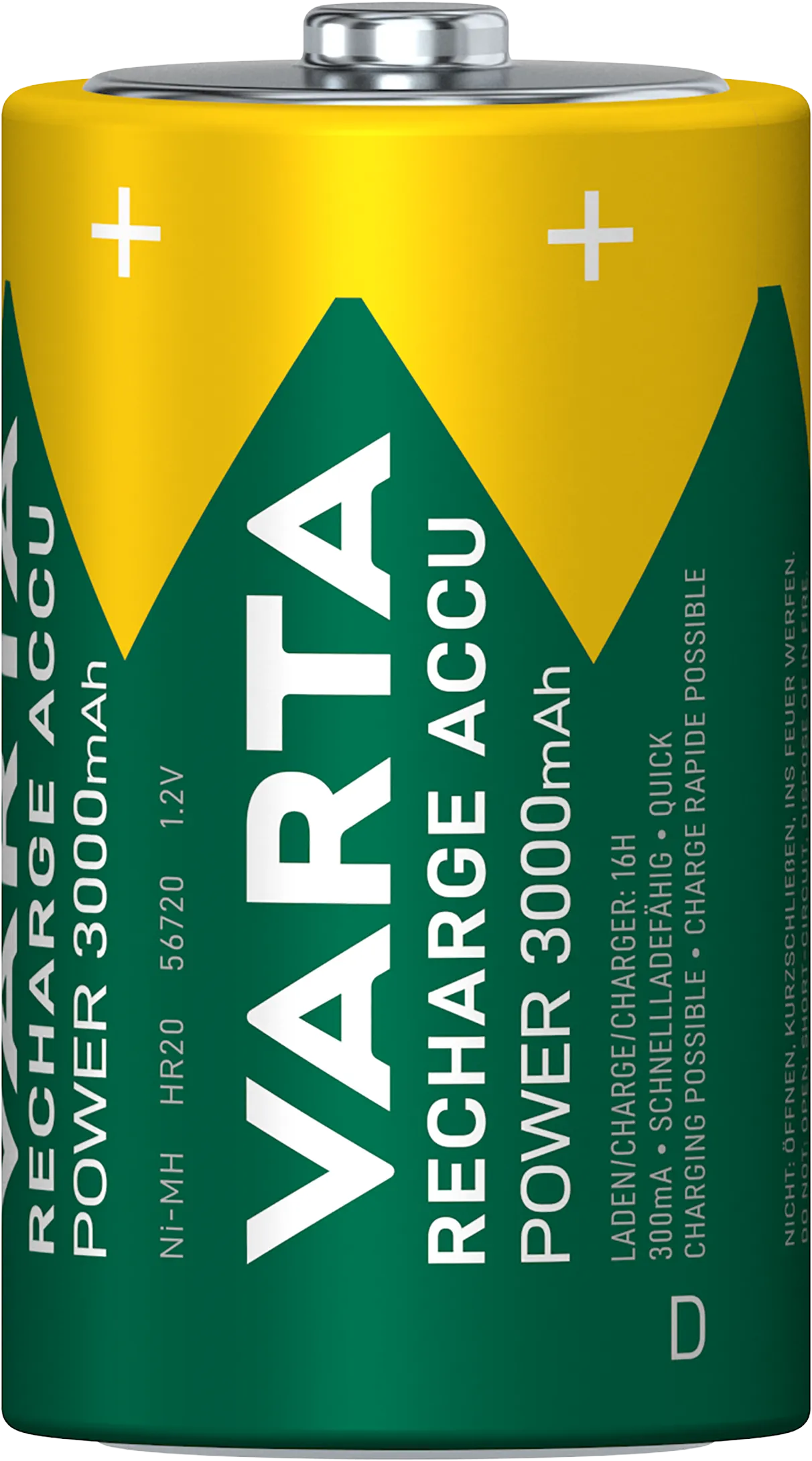 Varta Akku RECHARGE Power D HR20 3000 mAh NEU 2 Stück