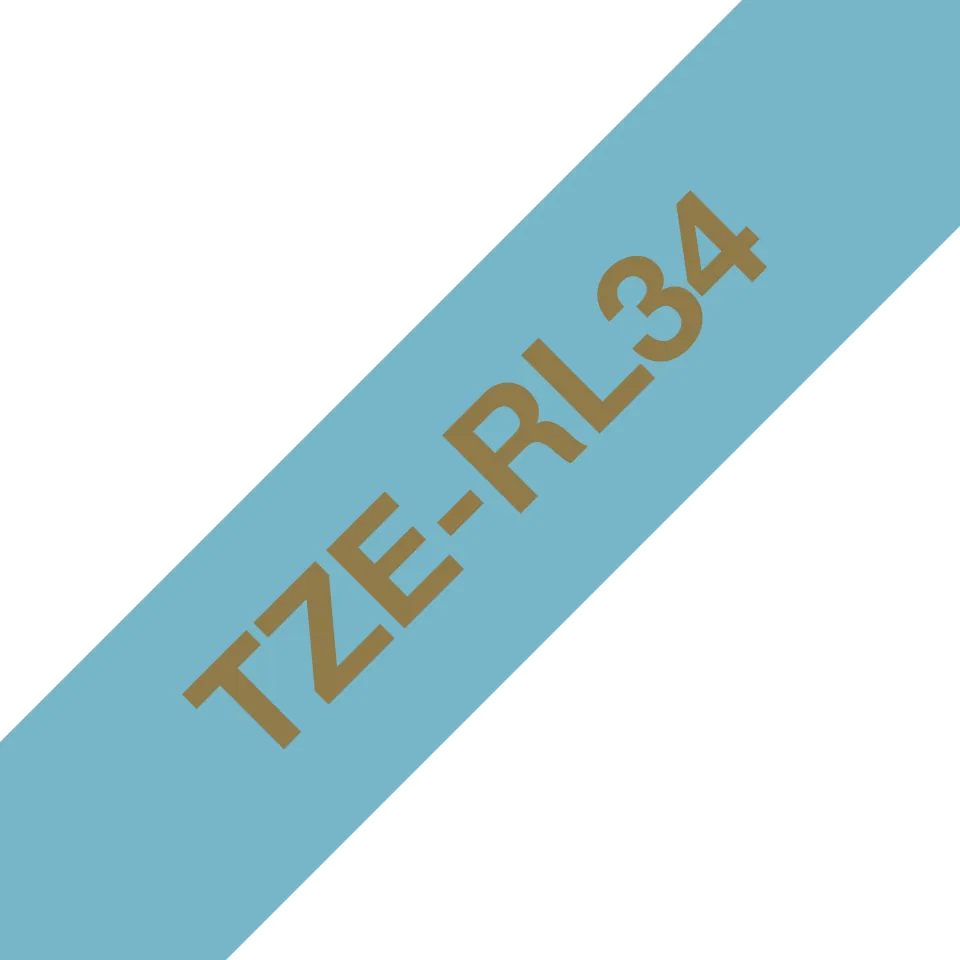 Brother TZE-RL34 Etiketten erstellendes Band Gold on blue – Bild 1