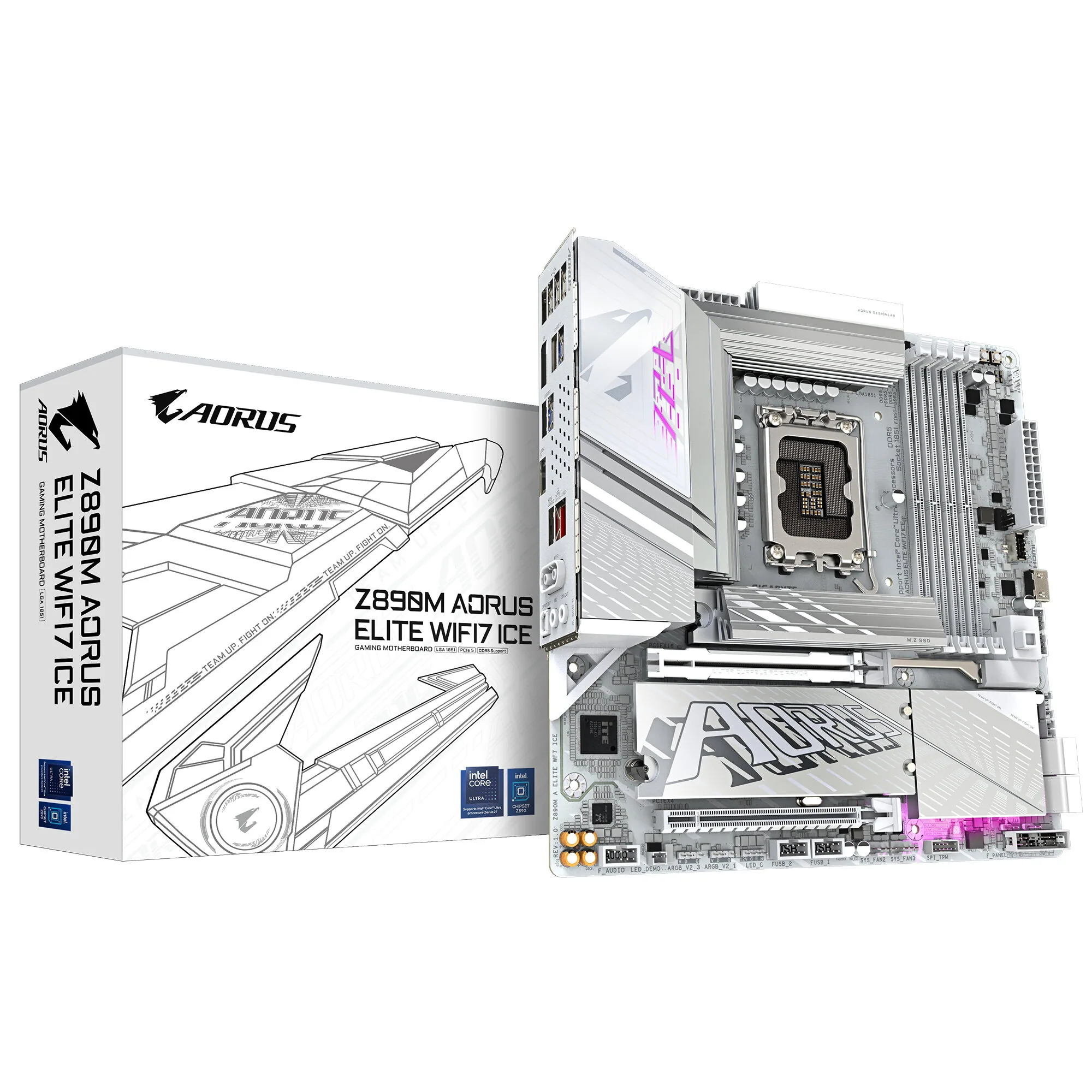 GIGABYTE Z890M AORUS ELITE WIFI7 ICE Mainboard – Bild 1