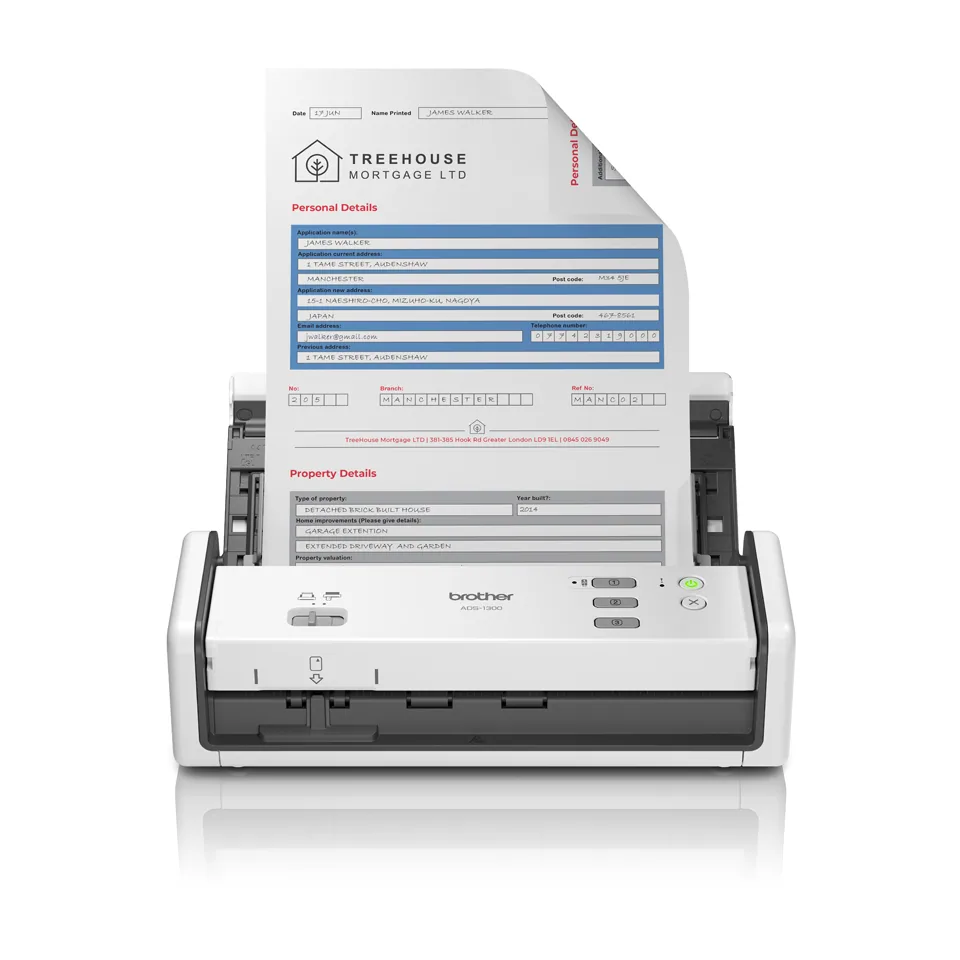 Brother ADS-1300 Scanner ADF-Scanner 600 x 600 DPI A4 Weiß – Bild 1