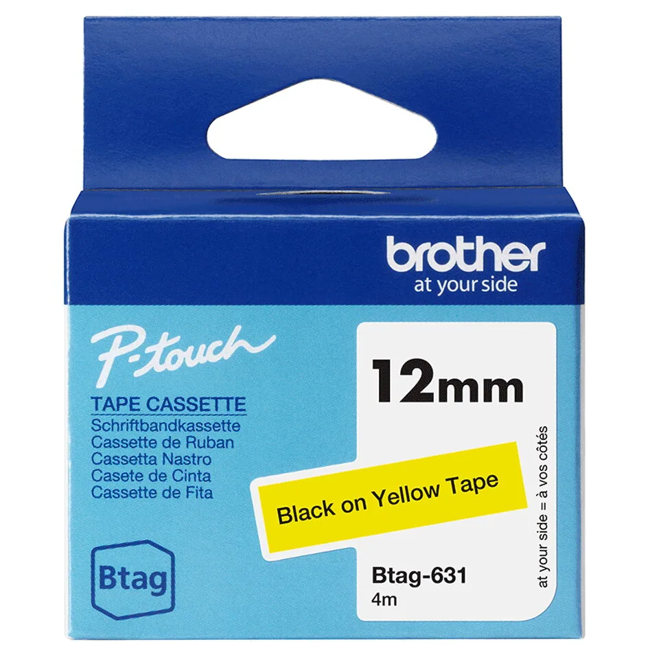 Brother BTAG-631 Etiketten erstellendes Band Schwarz auf gelb – Bild 4