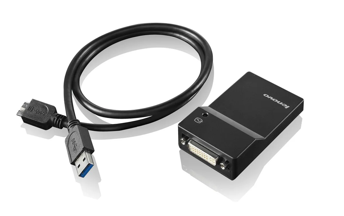 Lenovo USB 3.0 - DVI/VGA USB-Grafikadapter 2048 x 1152 Pixel Schwarz – Bild 1