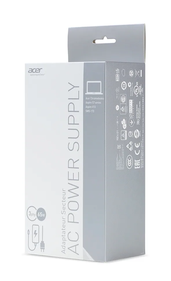 Acer AC Adapter 65W Netzteil & Spannungsumwandler Drinnen Schwarz – Bild 2