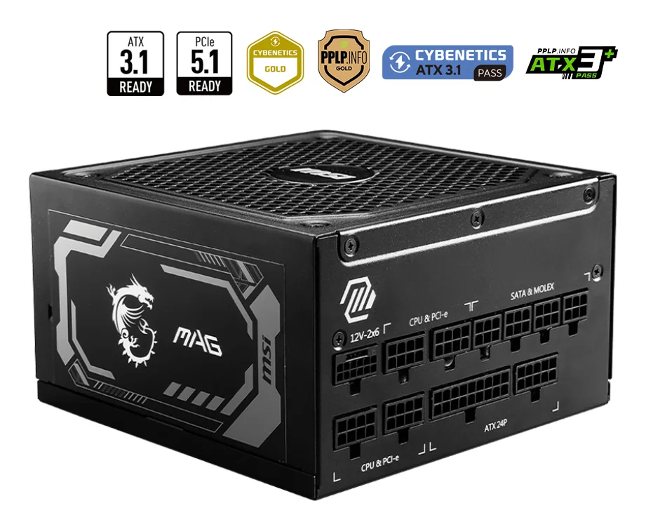 MSI MAG A1250GL PCIE5 Netzteil 1250 W 24-pin ATX ATX Schwarz – Bild 1