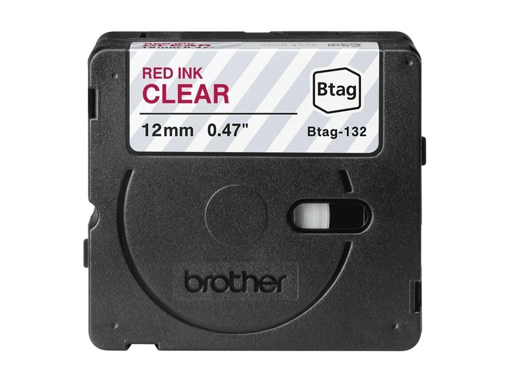 Schriftband Brother 12mmx4m rot/transparent BTAG-132