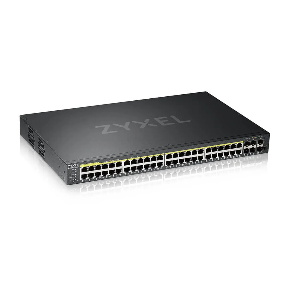 Zyxel GS2220-50HP-EU0101F Netzwerk-Switch Managed L2 Gigabit Ethernet (10/100/1000) Power over Ethernet (PoE) Schwarz – Bild 1