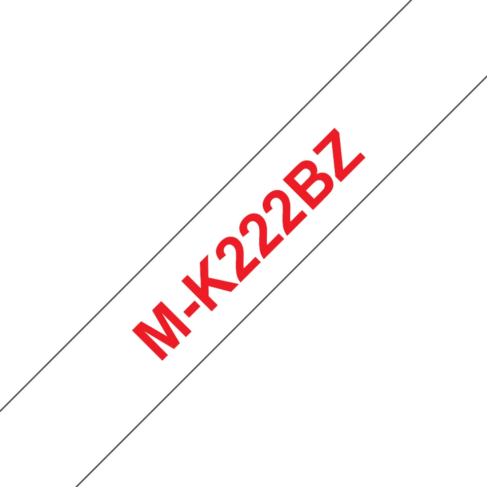 Brother M-K222BZ Etiketten erstellendes Band Rot aud Weiss – Bild 1