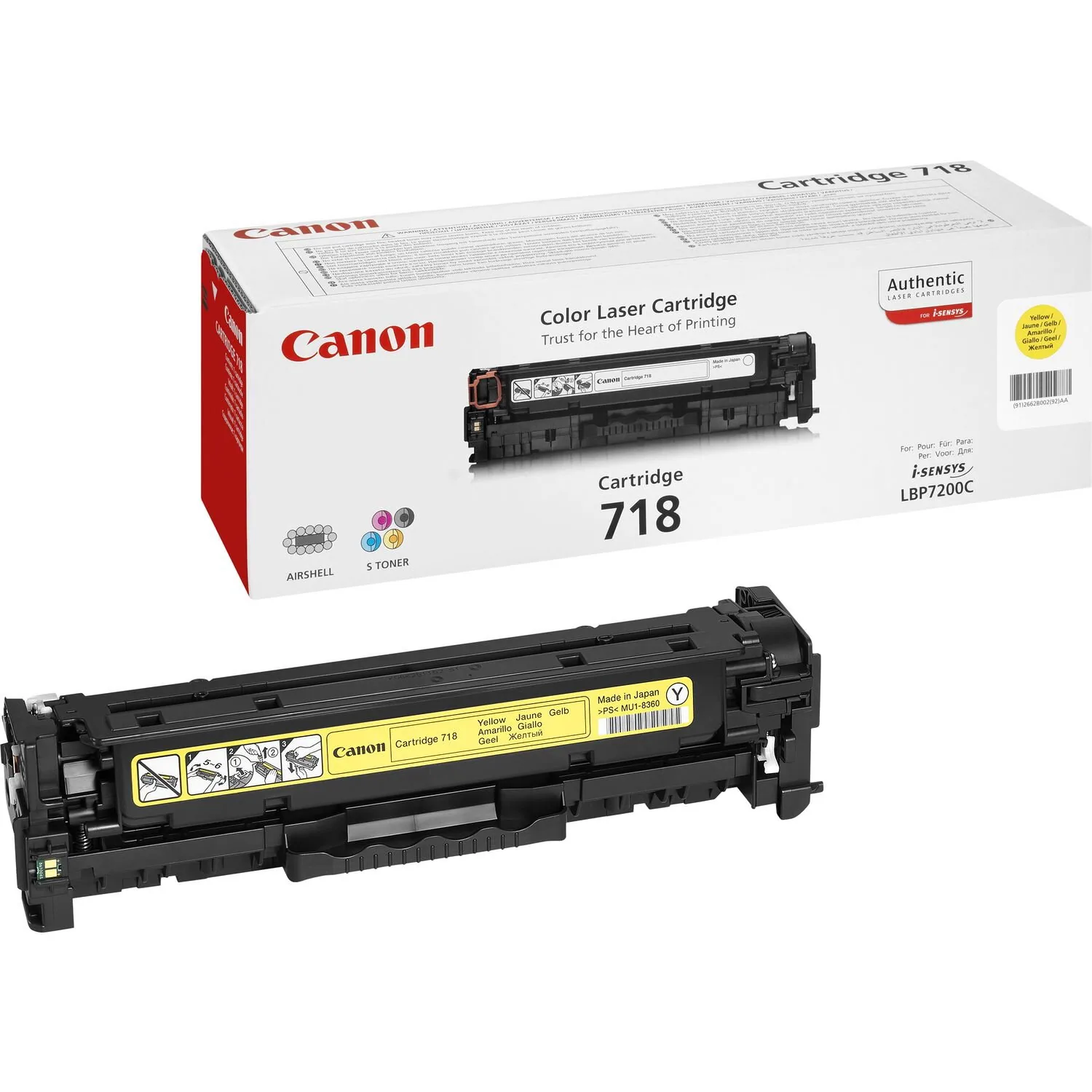Canon CRG-718 Y Tonerkartusche 1 Stück(e) Original Gelb – Bild 1
