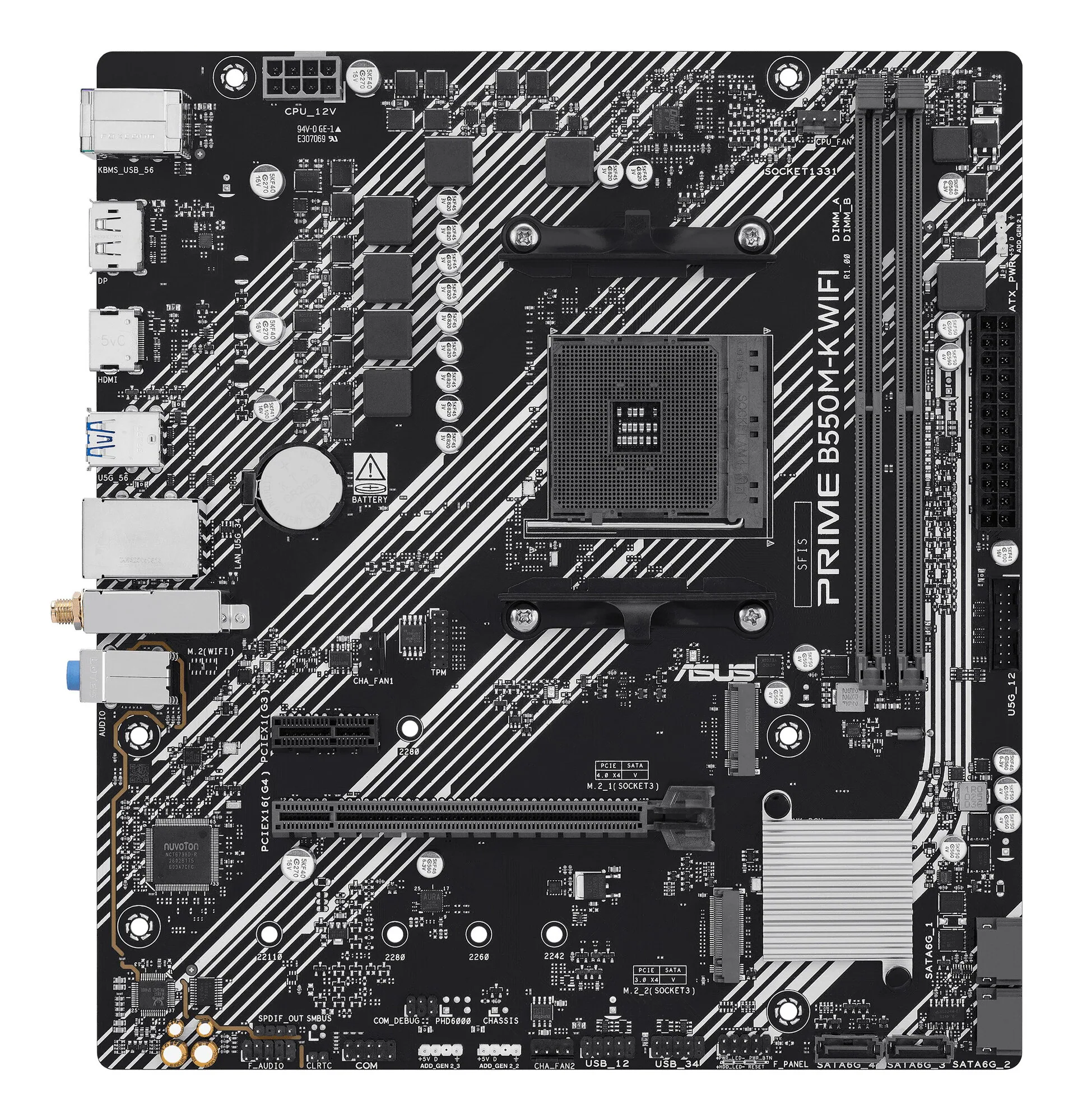 ASUS PRIME B550M-K WIFI AMD B550 Sockel AM4 micro ATX – Bild 1