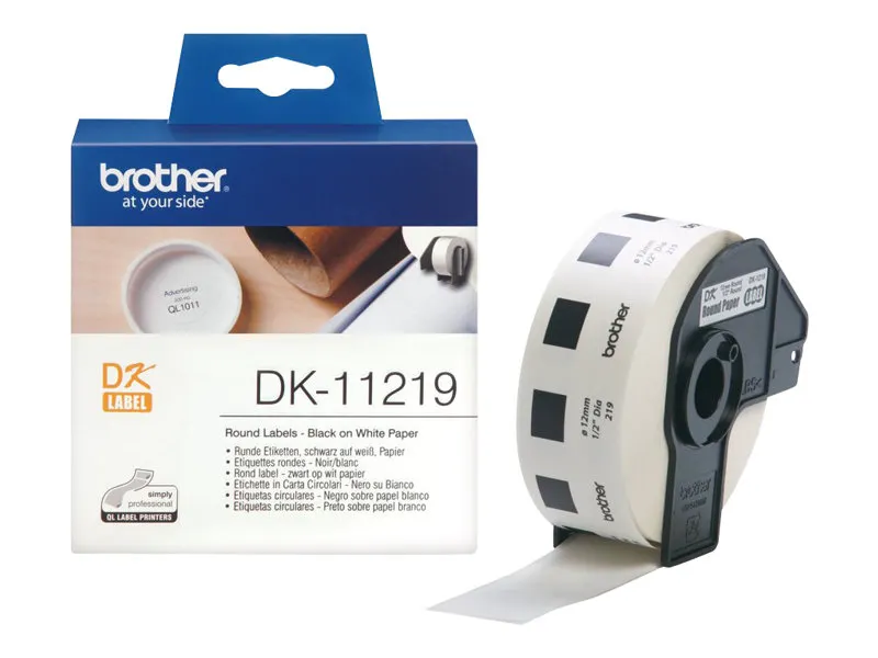 Endlosetiketten Brother DK-11219 rund, weiß (1200St./ROlle)