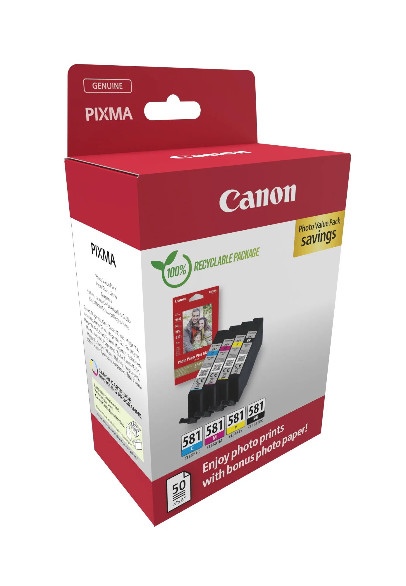 Canon CLI-581 BK/C/M/Y Photo Value Pack – Bild 2