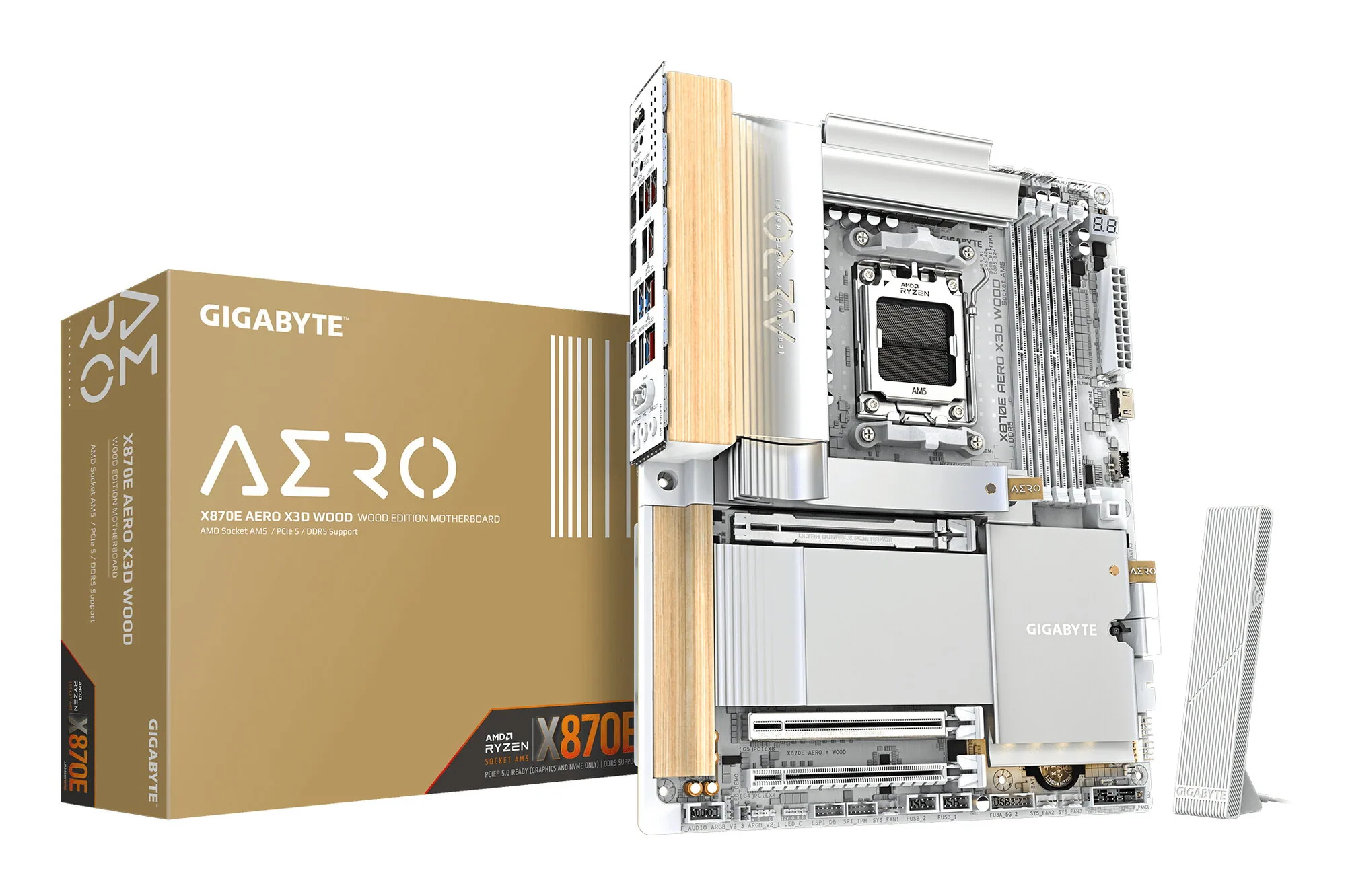 GIGABYTE X870E AERO X3D WOOD Mainboard – Bild 1