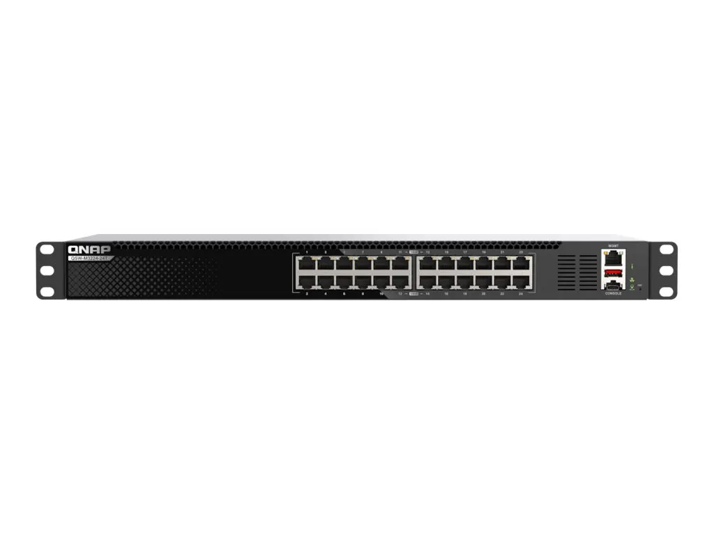 QNAP QSW-M3224-24T Netzwerk-Switch Managed L3 10G Ethernet (100/1000/10000) 1U Schwarz, Silber