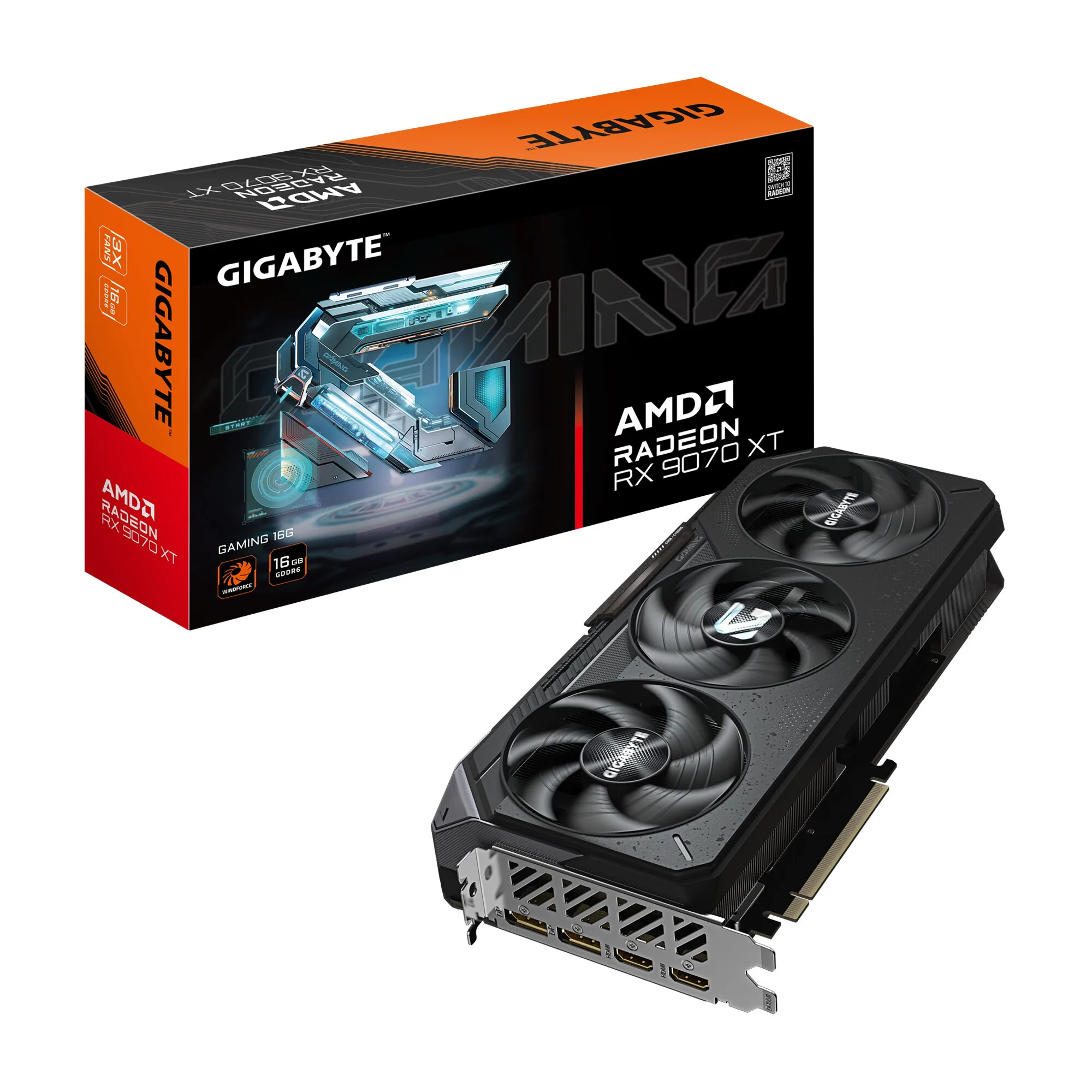 GIGABYTE Radeon RX 9070 XT GAMING 16G Grafikkarte – 16 GB GDDR6, 256-Bit, PCI-E 5.0, 2970 MHz Kernfrequenz, 2 x DisplayPort 2.1a, 2 x HDMI 2.1b, GV-R9070XTGAMING-16GD – Bild 1