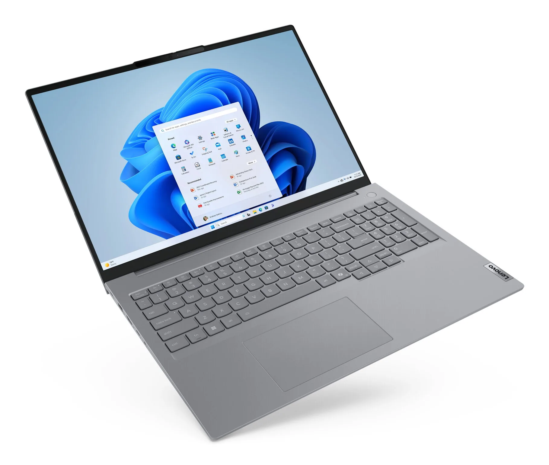 Lenovo ThinkBook 16 G8 IAL Intel Core Ultra 5 135H Laptop 40,6 cm (16") WUXGA 16 GB DDR5-SDRAM 512 GB SSD Wi-Fi 6E (802.11ax) Windows 11 Pro Grau Deutsch – Bild 6