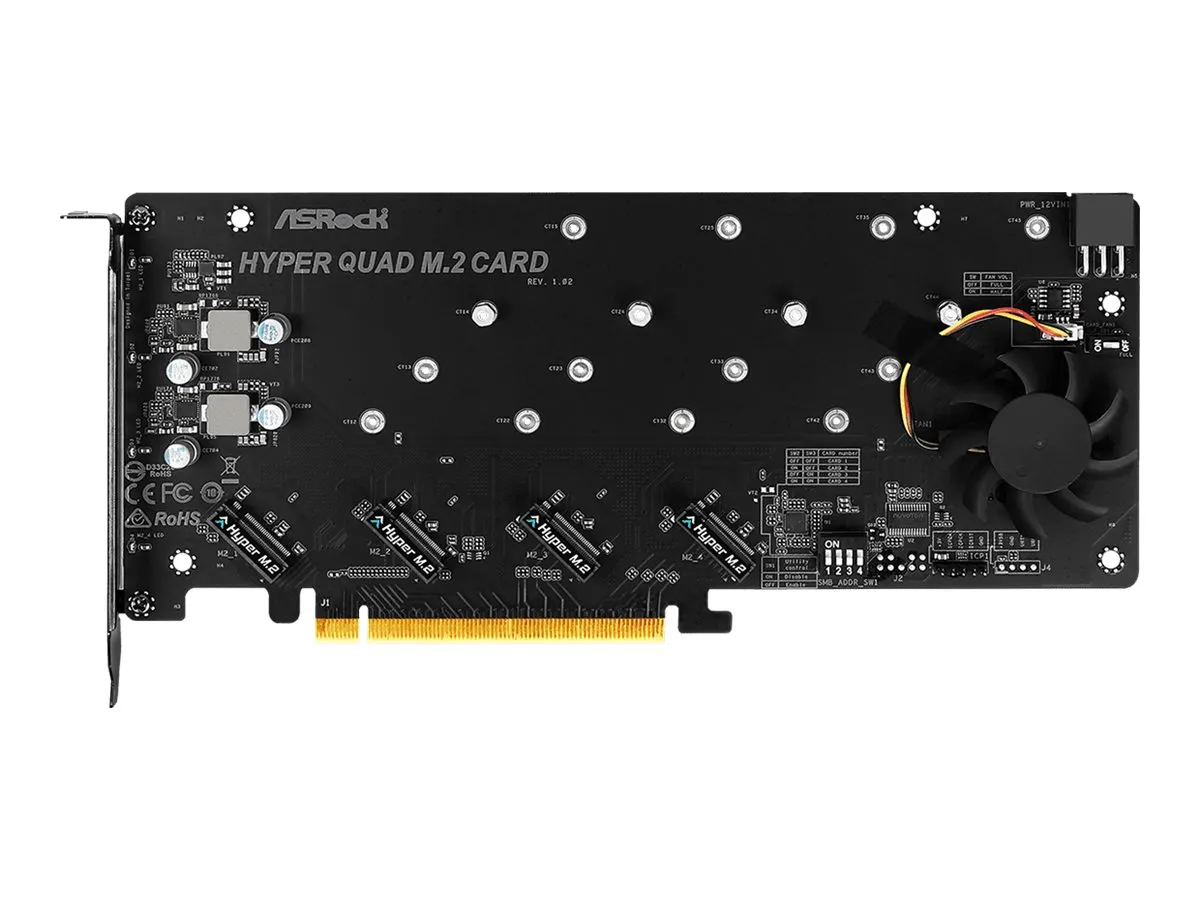 ASRock Hyper Quad M.2 Card PCIe Gen4 x16 für 4x SSD