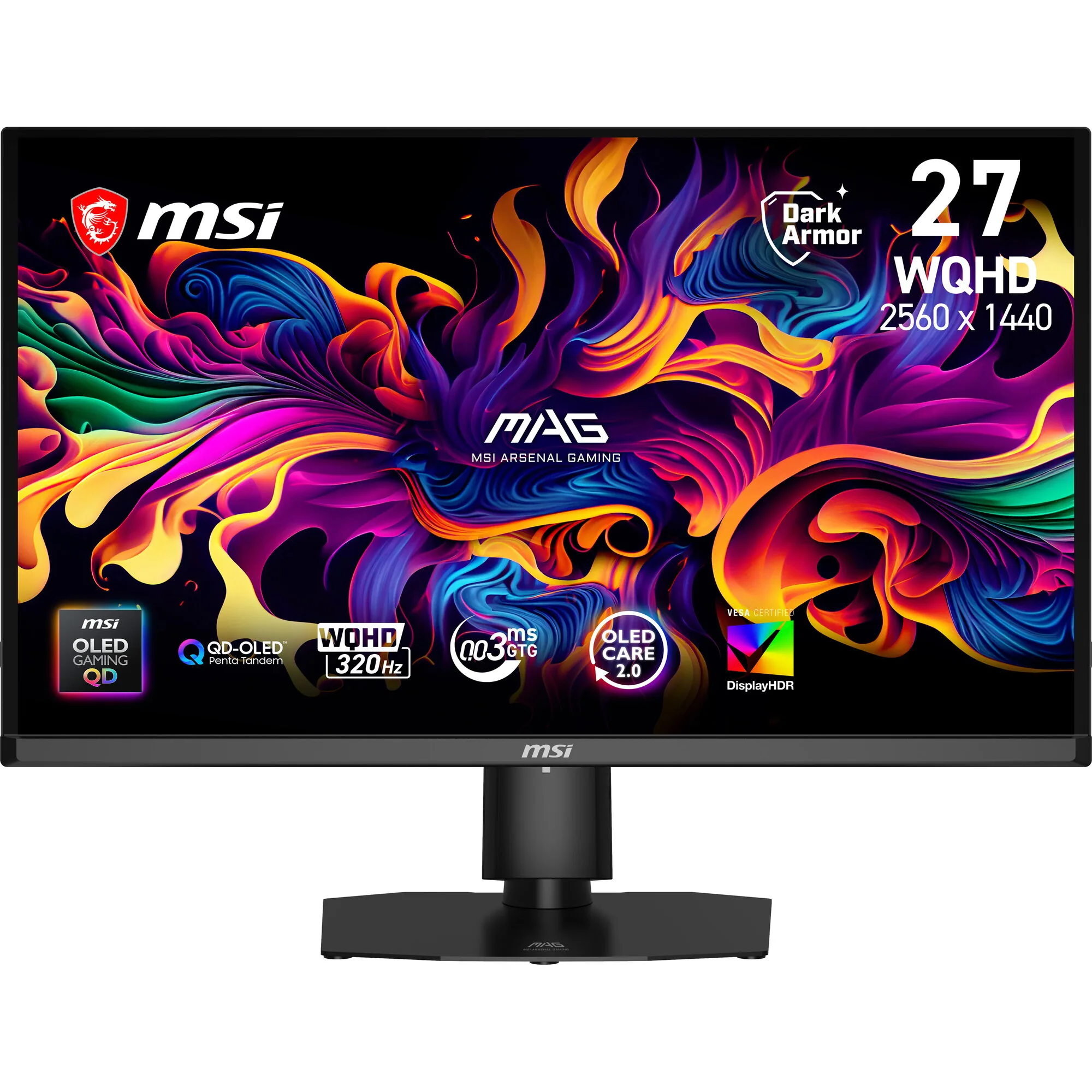 MSI MAG OLED 271QPX32 Computerbildschirm 67,3 cm (26.5") 2560 x 1440 Pixel Wide Quad HD QD-OLED Schwarz – Bild 1