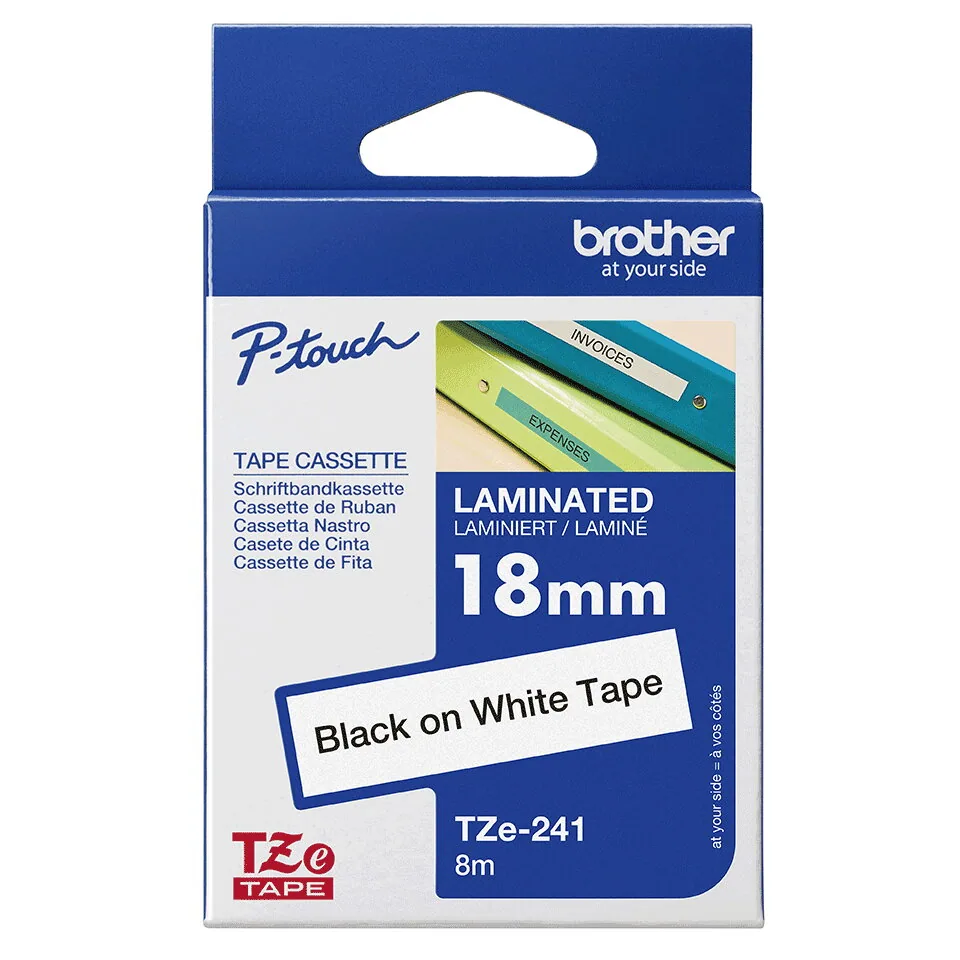 Brother TZE-241 Etiketten erstellendes Band Schwarz auf weiss – Bild 4