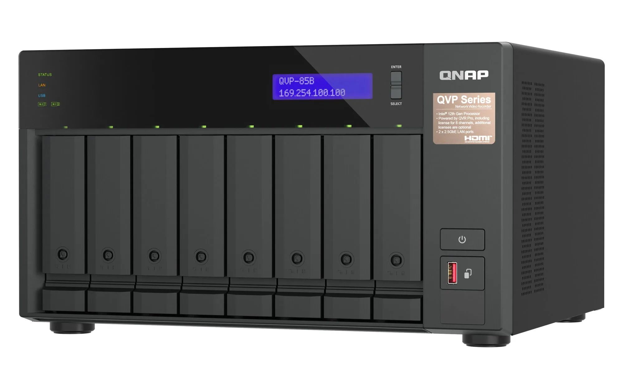 QNAP QVP-85B NAS & Speicherserver Tower Intel® Core™ i5 32 GB DDR4 0 TB QVR Pro Schwarz – Bild 3