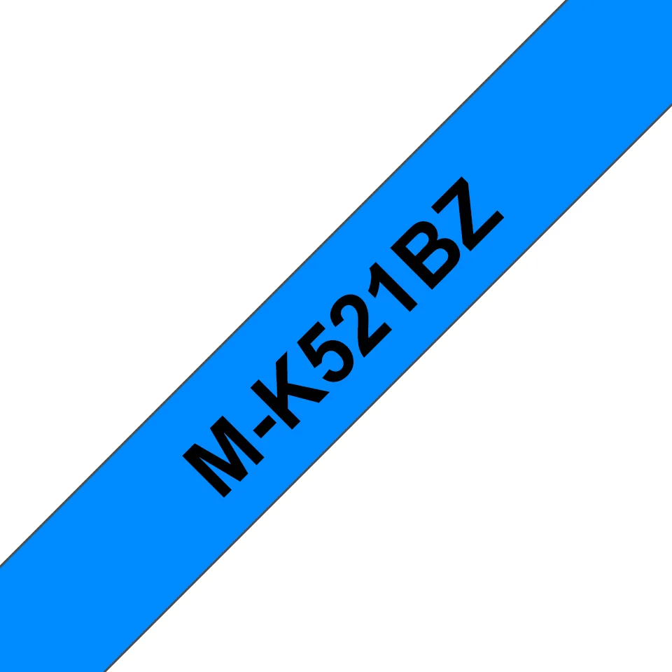 Brother M-K521B Etiketten erstellendes Band Scwarz auf blau – Bild 1
