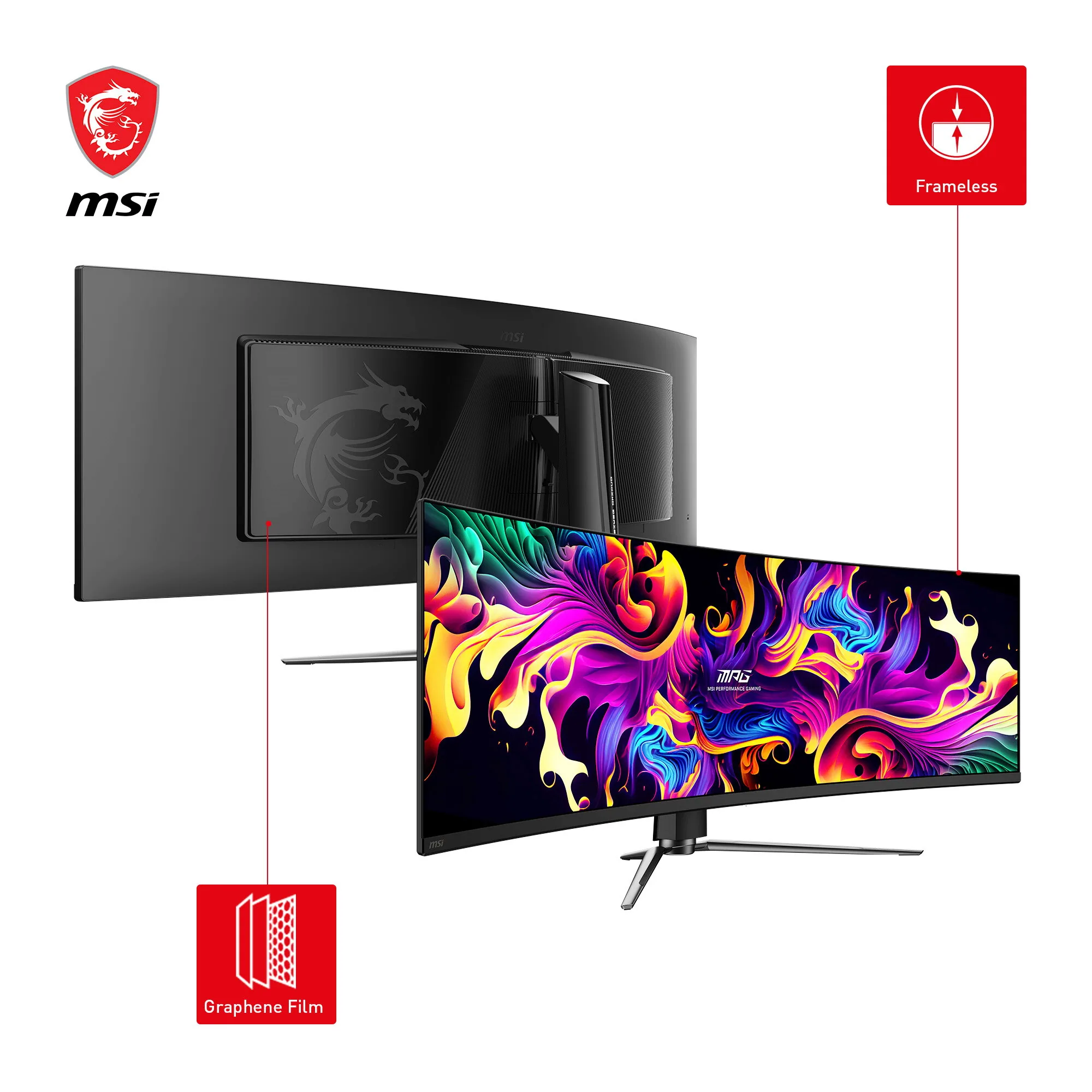 MSI MPG 491CQPDE QD-OLED Computerbildschirm 124,5 cm (49") 5120 x 1440 Pixel Dual QHD Schwarz – Bild 3