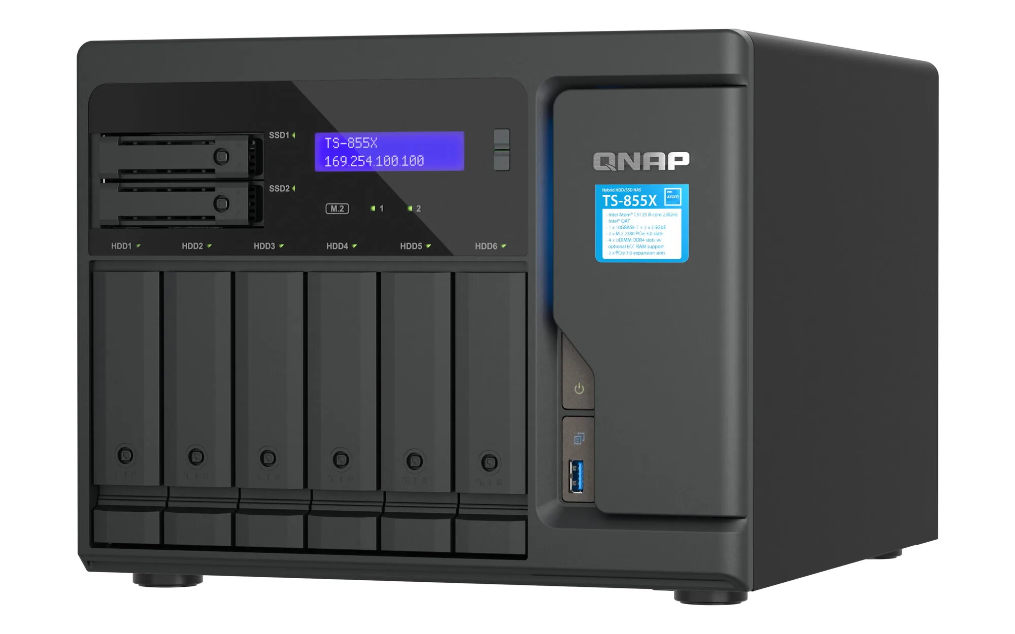 QNAP TS-855X SAN Tower Intel Atom® C5125 8 GB DDR4 0 TB QNAP QTS Schwarz – Bild 4