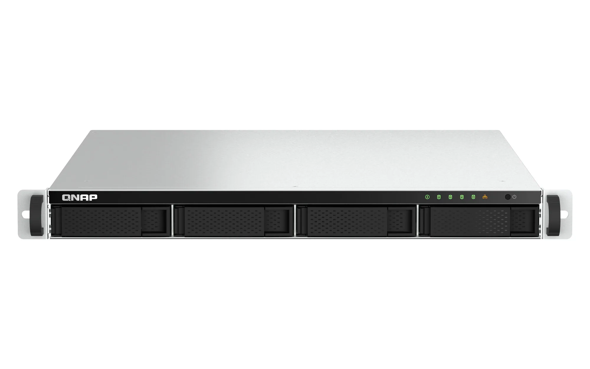 QNAP TS-464U NAS Rack (1U) Intel® Celeron® N5095 8 GB DDR4 0 TB QNAP Turbo System Aluminium, Schwarz – Bild 1