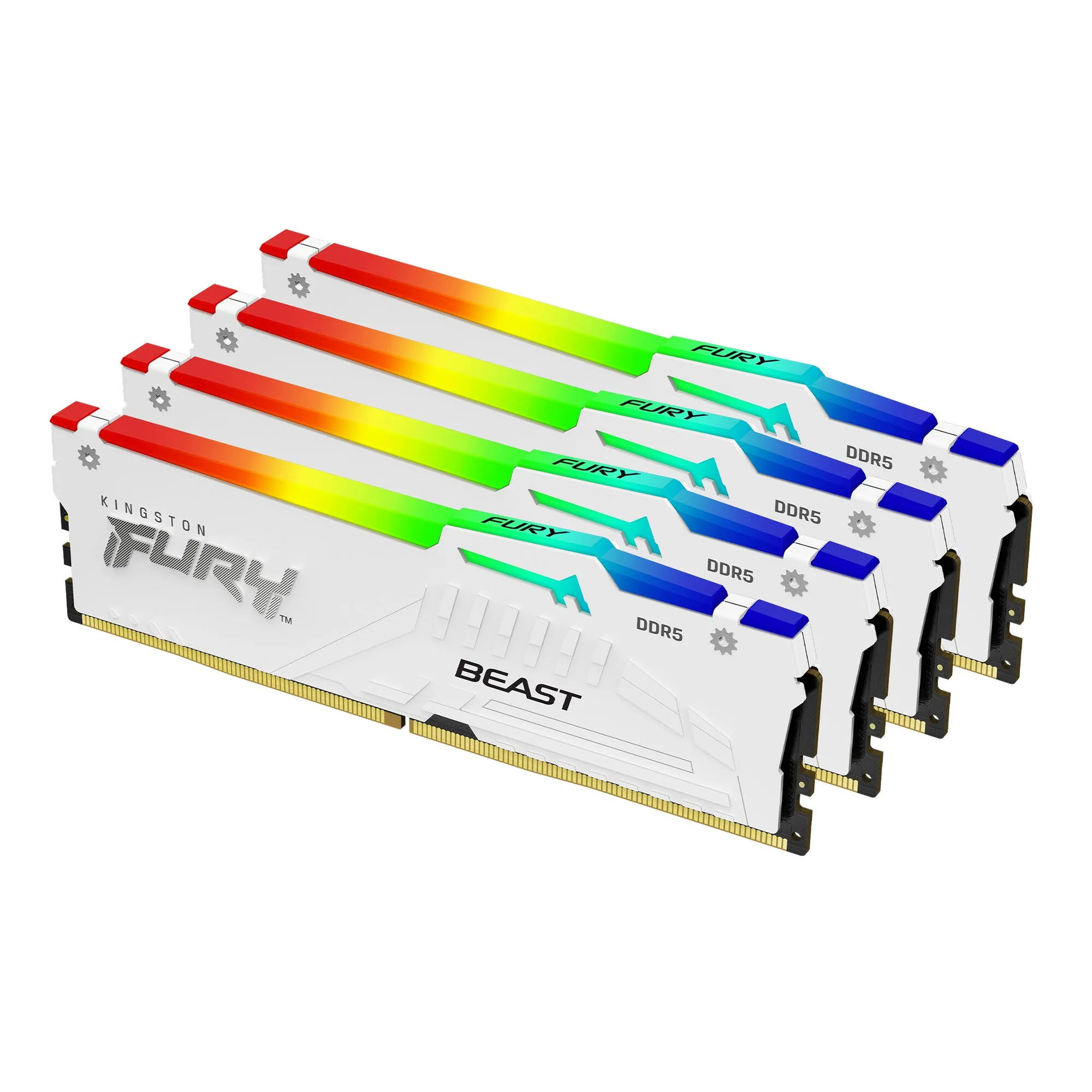 Kingston Technology FURY Beast 64 GB 5200 MT/s DDR5 CL40 DIMM (4er-Kit) White RGB XMP – Bild 1
