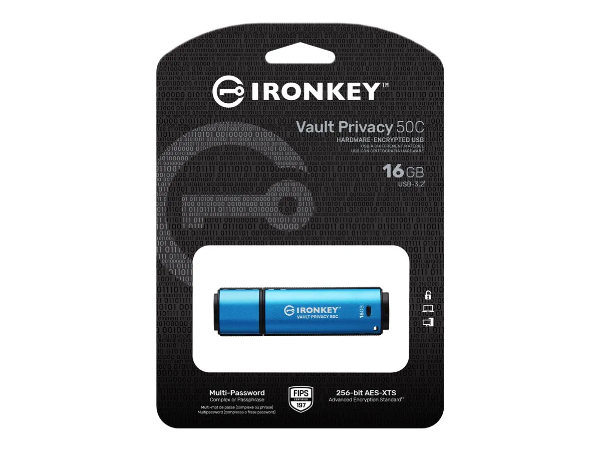 USB-Stick  16GB Kingston IronKey Vault Privacy 50C AES-256 retail