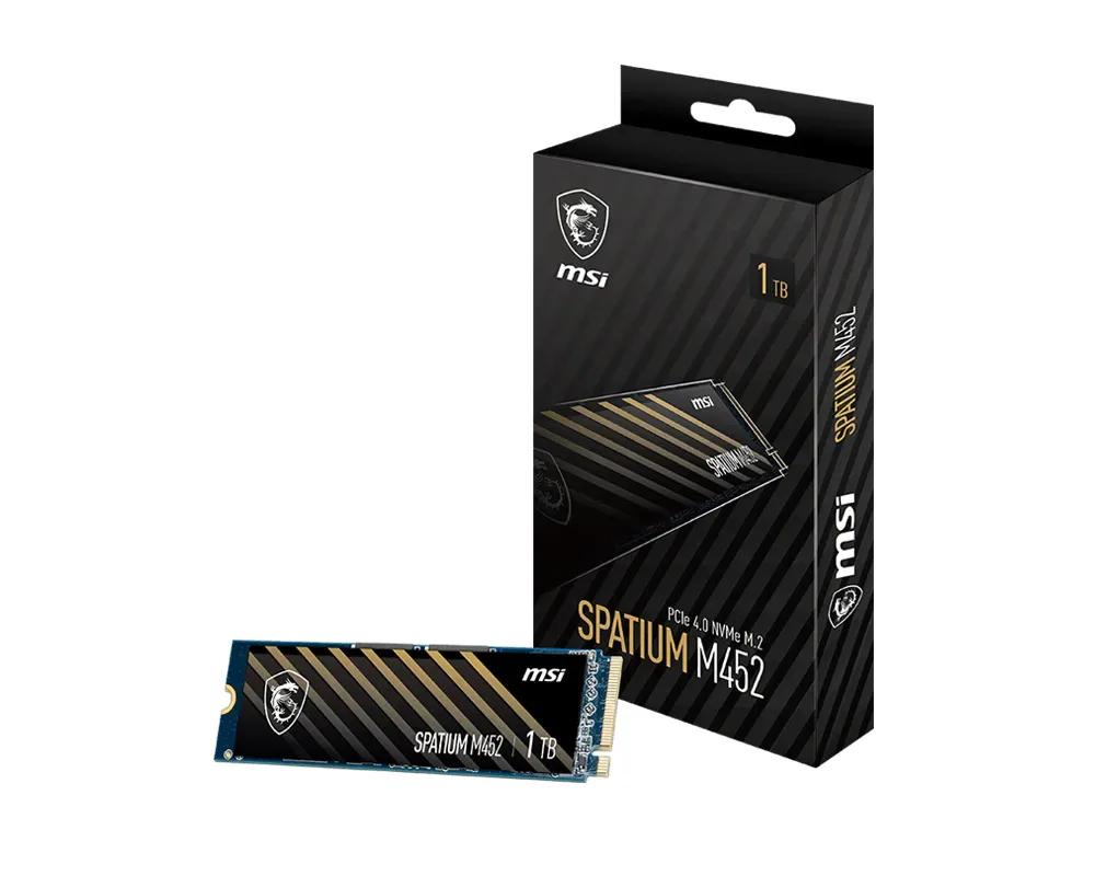 MSI SPATIUM M452 PCIE 4.0 NVME M.2 1TB Internes Solid State Drive PCI Express 4.0 3D NAND – Bild 1