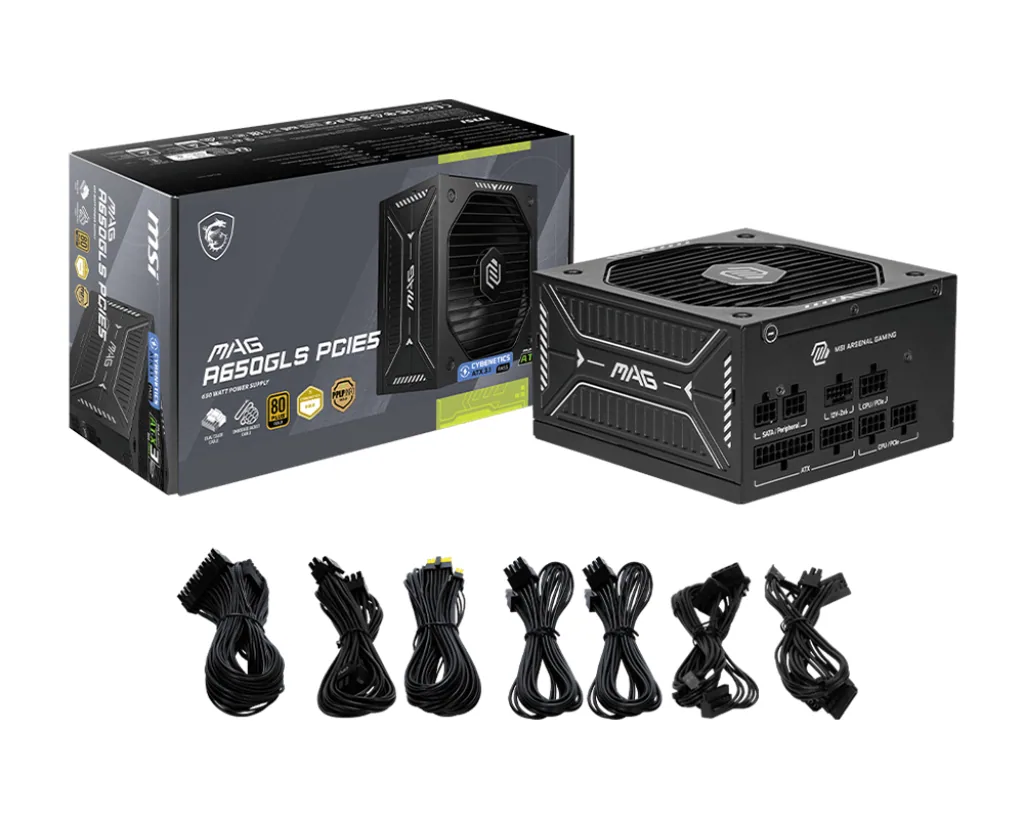 MSI MAG A650GLS PCIE5 Netzteil 650 W 24-pin ATX ATX Schwarz – Bild 4