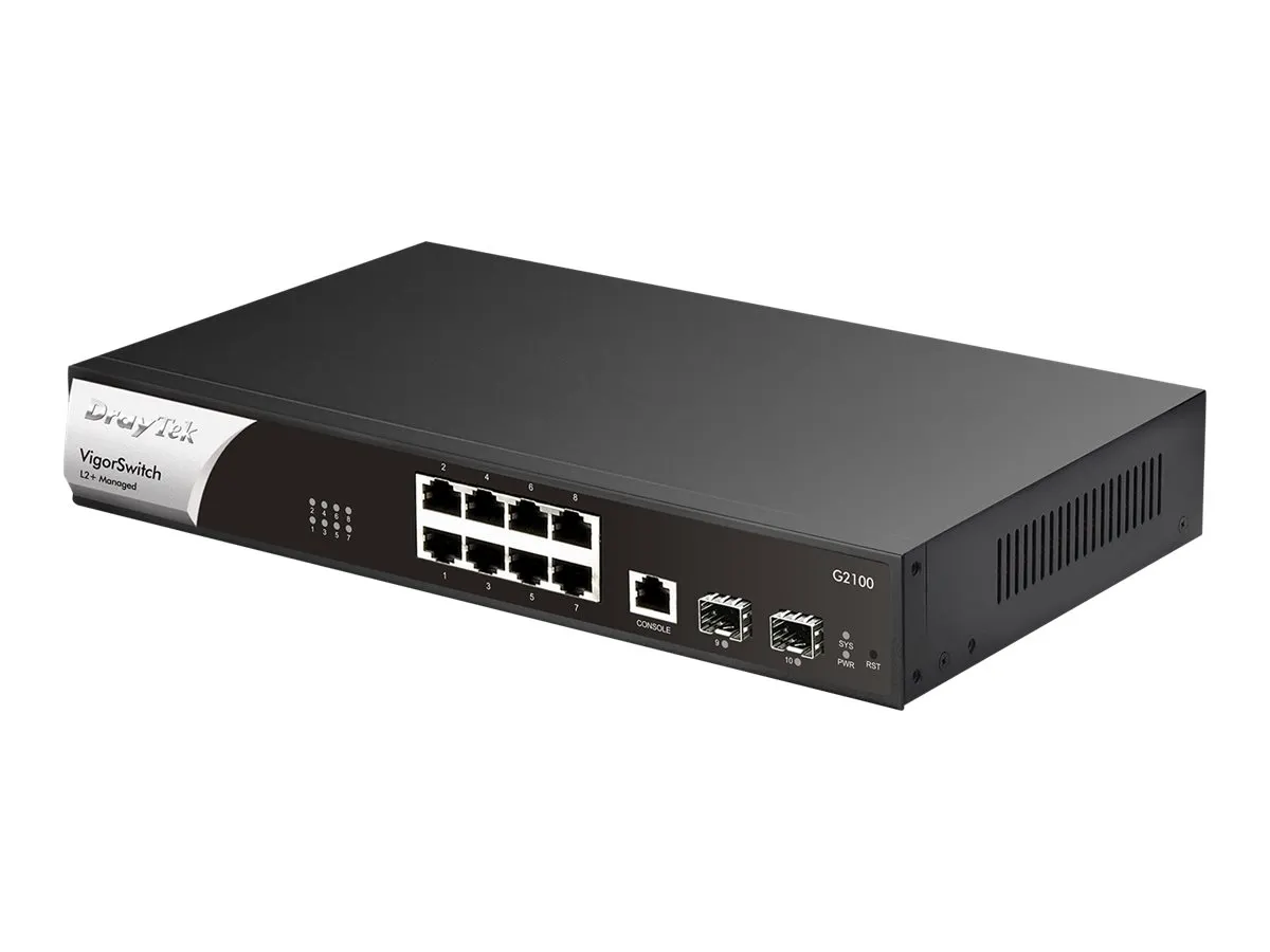 DrayTek Switch 270 mm VigorSwitch G-2100 2x SFP+/ 8x Gigabit-Ethernet
