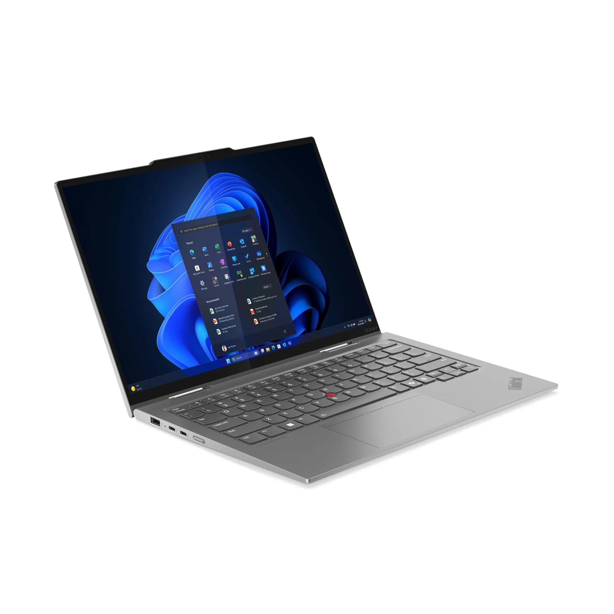 Lenovo ThinkPad X1 2-in-1 Gen 10 Aura Edition Copilot+ PC Intel Core Ultra 7 258V Hybrid (2-in-1) 35,6 cm (14") Touchscreen WUXGA 32 GB LPDDR5x-SDRAM 1 TB SSD Wi-Fi 7 (802.11be) Windows 11 Pro Grau Deutsch – Bild 6