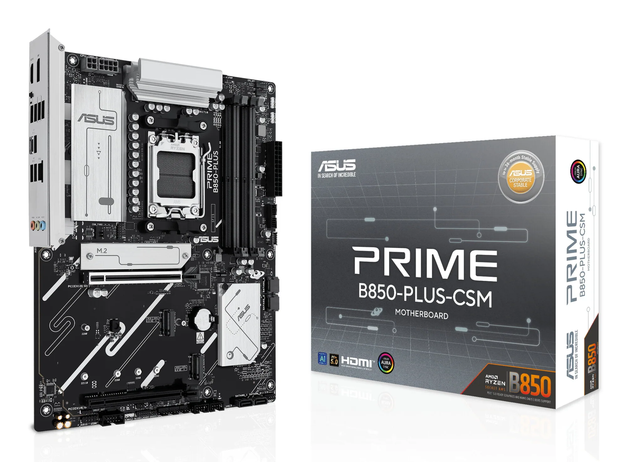 ASUS PRIME B850-PLUS-CSM AMD B850 Sockel AM5 ATX – Bild 1