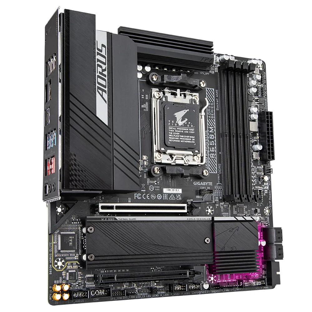 GIGABYTE B650M AORUS ELITE Mainboard – Unterstützt AMD Ryzen 9000 CPUs, 12+2+2 Phasen VRM, bis zu 8000 MHz DDR5, 1xPCIe 5.0 + 1xPCIe 4.0 M.2, 2.5GbE LAN, USB 3.2 Gen 2x2 – Bild 4